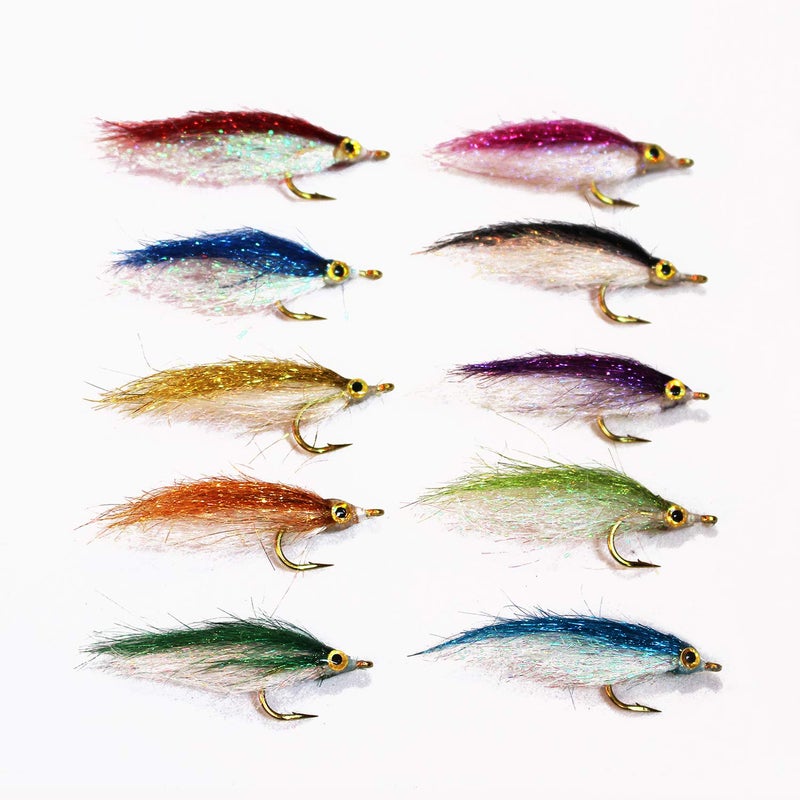 Tigofly 10 pcs Ice Dub UV Polar Fry Slowly Sinking Salmon Trout Steelhead Minnow Fly Fishing Flies Lures Set-Size 8 - Image 2